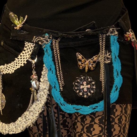 Custom order Handmade denim three pocket Gypsy belt main image 2